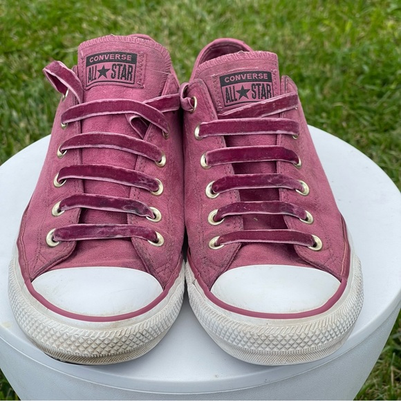 Converse Shoes Womens Size 10 Mens 8 All Star Red Maroon Suede Lace Up - Picture 4 of 12